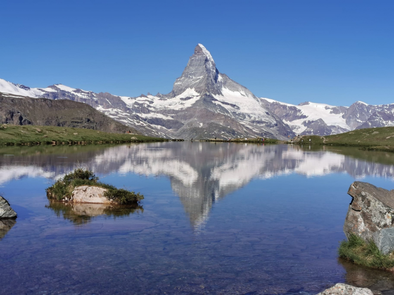 The Matterhorn reflecting in the Stellisee lake