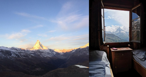 View from Fluhalp Zermatt with Sunrise over the Matterhorn
