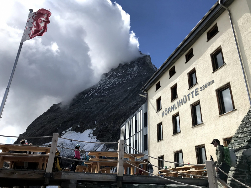 The Hörnli hut by the Matterhorn in Zermatt